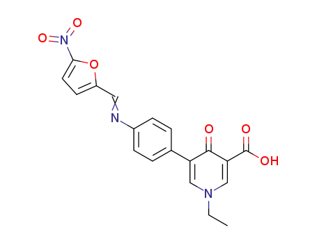 1-ethyl-5-<4-(<5-nitrofurfurylidene>amino)phenyl>-4-oxo-1,4-dihydro-3-pyridinecarboxylic acid