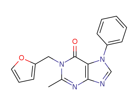 Molecular Structure of 83325-15-9 (1-(furan-2-ylmethyl)-2-methyl-7-phenyl-1,7-dihydro-6H-purin-6-one)