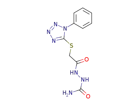 Molecular Structure of 138841-25-5 (Acetic acid, [(1-phenyl-1H-tetrazol-5-yl)thio]-,
2-(aminocarbonyl)hydrazide)