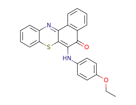 Molecular Structure of 89571-99-3 (5H-Benzo[a]phenothiazin-5-one, 6-[(4-ethoxyphenyl)amino]-)