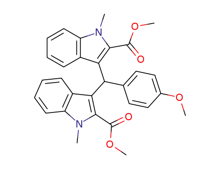 1H-Indole-2-carboxylic acid,
3,3'-[(4-methoxyphenyl)methylene]bis[1-methyl-, dimethyl ester