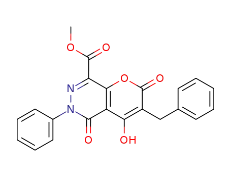 3-benzyl-6-phenyl-4-hydroxy-8-methoxycarbonylpyrano<2,3-d>pyridazine-2,5(6H)-dione