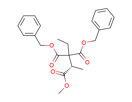 Molecular Structure of 74254-54-9 ((-)-(S)-methyl 3,3-bis(benzyloxycarbonyl)-2-methylvalerate)