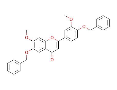 Molecular Structure of 82298-10-0 (6,4'-Dibenzyloxy-7,3'-dimethoxyflavone)