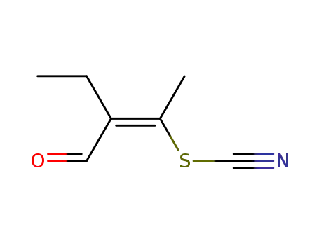 Molecular Structure of 60145-30-4 (Thiocyanic acid, 2-formyl-1-methyl-1-butenyl ester, (Z)-)