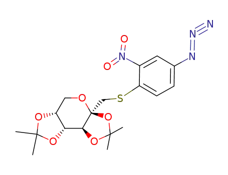 Molecular Structure of 128333-78-8 (1-(4-azido-2-nitrophenyl)thio-1-deoxy-2,3:4,5-di-O-isopropylidene-β-D-fructopyranose)