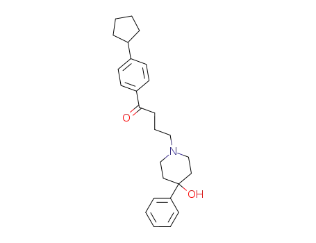 Molecular Structure of 112446-82-9 (1-Butanone,
1-(4-cyclopentylphenyl)-4-(4-hydroxy-4-phenyl-1-piperidinyl)-)
