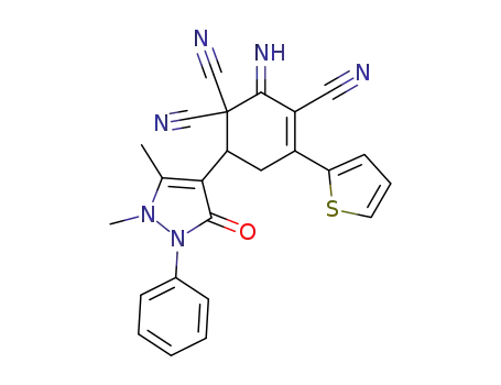 6-(1,5-Dimethyl-3-oxo-2-phenyl-2,3-dihydro-1H-pyrazol-4-yl)-2-imino-4-thiophen-2-yl-cyclohex-3-ene-1,1,3-tricarbonitrile
