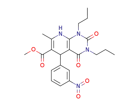 7-Methyl-5-(3-nitro-phenyl)-2,4-dioxo-1,3-dipropyl-1,2,3,4,5,8-hexahydro-pyrido[2,3-d]pyrimidine-6-carboxylic acid methyl ester