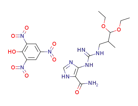 5-[N'-(3,3-Diethoxy-2-methyl-propyl)-guanidino]-3H-imidazole-4-carboxylic acid amide; compound with picric acid