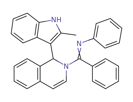 Molecular Structure of 65865-05-6 (Isoquinoline,
1,2-dihydro-1-(2-methyl-1H-indol-3-yl)-2-[phenyl(phenylimino)methyl]-)