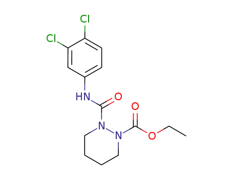 Molecular Structure of 59925-77-8 (1(2H)-Pyridazinecarboxylic acid,
2-[[(3,4-dichlorophenyl)amino]carbonyl]tetrahydro-, ethyl ester)