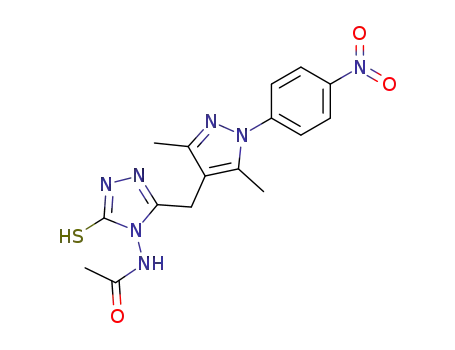 N-{3-[3,5-Dimethyl-1-(4-nitro-phenyl)-1H-pyrazol-4-ylmethyl]-5-mercapto-[1,2,4]triazol-4-yl}-acetamide