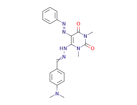 6-{N'-[1-(4-Dimethylamino-phenyl)-meth-(Z)-ylidene]-hydrazino}-1,3-dimethyl-5-phenylazo-1H-pyrimidine-2,4-dione