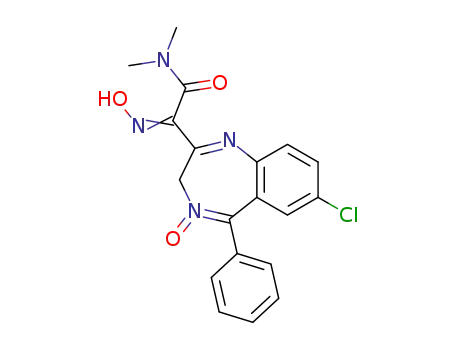 Molecular Structure of 109789-71-1 (7-chloro-alpha-(hydroxyimino)-N,N-dimethyl-5-phenyl-3H-1,4-benzodiazepine-2-acetamide 4-oxide)