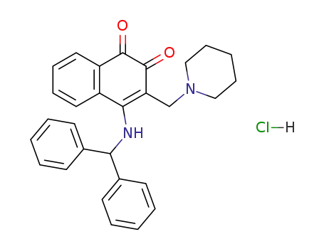 1-<(4-Diphenylmethylamino-1,2-dihydro-1,2-dioxo-naphth-3-yl)-methyl>piperidinium-chlorid