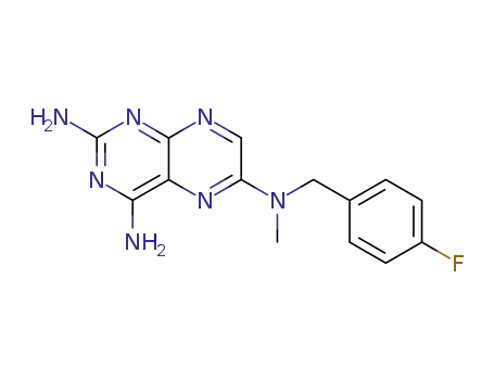 Molecular Structure of 76551-40-1 (N~6~-(4-fluorobenzyl)-N~6~-methylpteridine-2,4,6-triamine)