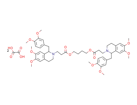 Molecular Structure of 81182-07-2 (3-[1-(3,4-Dimethoxy-benzyl)-6,7-dimethoxy-3,4-dihydro-1H-isoquinolin-2-yl]-propionic acid 4-{3-[1-(3,4-dimethoxy-benzyl)-6,7-dimethoxy-3,4-dihydro-1H-isoquinolin-2-yl]-propionyloxy}-butyl ester; compound with oxalic acid)