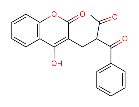 Molecular Structure of 88404-95-9 (1,3-Butanedione,
2-[(4-hydroxy-2-oxo-2H-1-benzopyran-3-yl)methyl]-1-phenyl-)