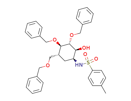 DL-(1,3,4/2,6)-1,2-Di-O-benzyl-6-benzyloxymethyl-4-p-toluenesulfonamido-1,2,3-cyclohexanetriol
