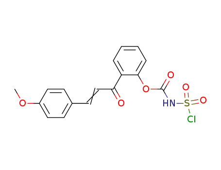 Molecular Structure of 88701-94-4 (Carbamic acid, (chlorosulfonyl)-,
2-[3-(4-methoxyphenyl)-1-oxo-2-propenyl]phenyl ester, (E)-)