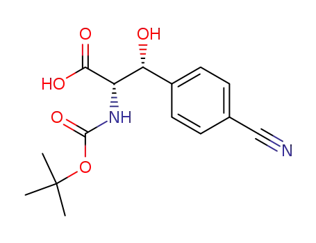 Molecular Structure of 1028281-09-5 (BOC-D-THREO-3-(4-CYANOPHENYL)SERINE)