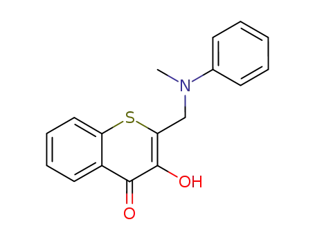 Molecular Structure of 88469-98-1 (4H-1-Benzothiopyran-4-one, 3-hydroxy-2-[(methylphenylamino)methyl]-)