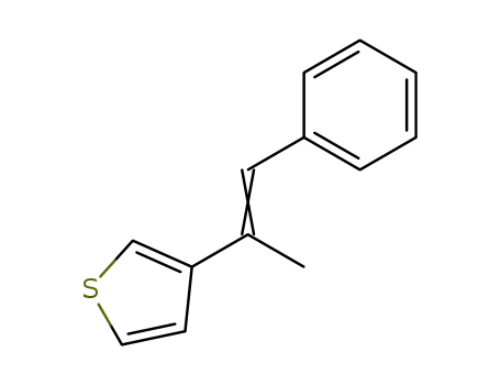 Molecular Structure of 94058-61-4 (Thiophene, 3-(1-methyl-2-phenylethenyl)-)