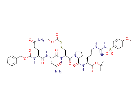 Molecular Structure of 91302-87-3 (Z-Gln-Asn-Cys(Scm)-Pro-Arg(Mbs)-OtBu)