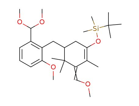 tert-Butyl-{5-(2-dimethoxymethyl-6-methoxy-benzyl)-3-[1-methoxy-meth-(Z)-ylidene]-2,4,4-trimethyl-cyclohex-1-enyloxy}-dimethyl-silane