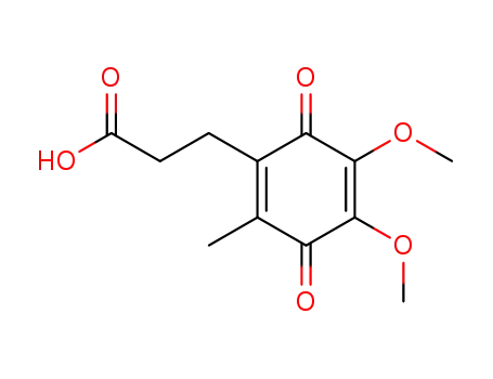 Molecular Structure of 58186-10-0 (3-(2,3-Dimethoxy-5-methyl-1,4-benzoquinon-6-yl)propionic acid)