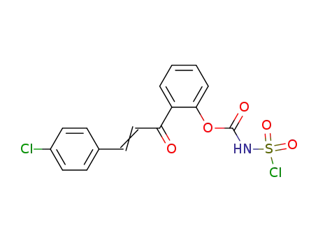 Molecular Structure of 88701-92-2 (Carbamic acid, (chlorosulfonyl)-,
2-[3-(4-chlorophenyl)-1-oxo-2-propenyl]phenyl ester, (E)-)