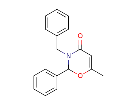 Molecular Structure of 61369-32-2 (4H-1,3-Oxazin-4-one, 2,3-dihydro-6-methyl-2-phenyl-3-(phenylmethyl)-)