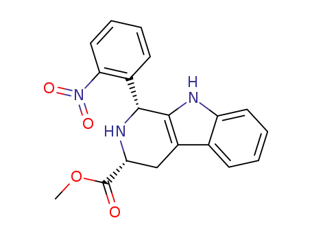 Molecular Structure of 53399-48-7 (cis-(3-(methoxycarbonyl)-1,2,3,4-tetrahydro-9H-pyrido<3,4-b>indol-1-yl)(2-nitrobenzene))