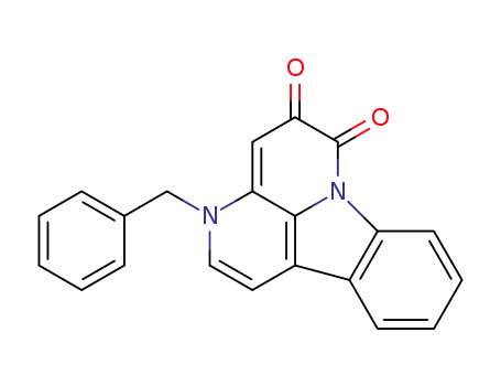 Molecular Structure of 96405-71-9 (3-Benzyl-3H-indolo[3,2,1-de][1,5]naphthyridine-5,6-dione)