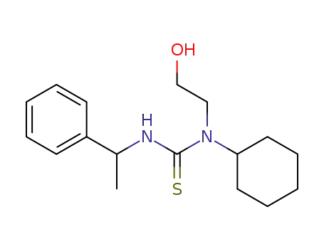 Molecular Structure of 74787-95-4 (Thiourea, N-cyclohexyl-N-(2-hydroxyethyl)-N'-(1-phenylethyl)-)