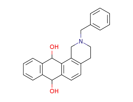 Molecular Structure of 80641-40-3 (2-benzyl-1,2,3,4,7,12-hexahydronaphtho[2,3-h]isoquinoline-7,12-diol)