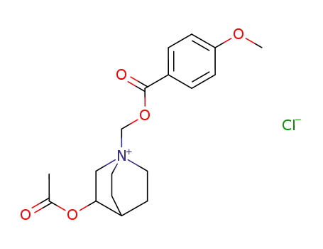 Molecular Structure of 75447-69-7 (1-p-methoxybenzoyloxymethyl-3-acetoxyquinuclidinium chloride)