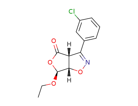 Molecular Structure of 113003-53-5 ((3aR,6S,6aS)-3-(3-Chloro-phenyl)-6-ethoxy-6,6a-dihydro-3aH-furo[3,4-d]isoxazol-4-one)