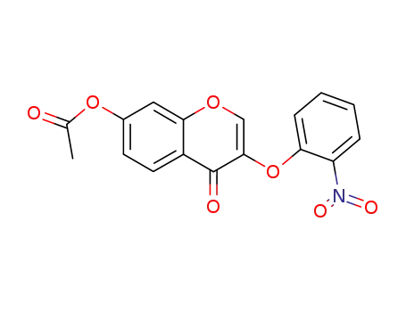 4H-1-Benzopyran-4-one, 7-(acetyloxy)-3-(2-nitrophenoxy)-