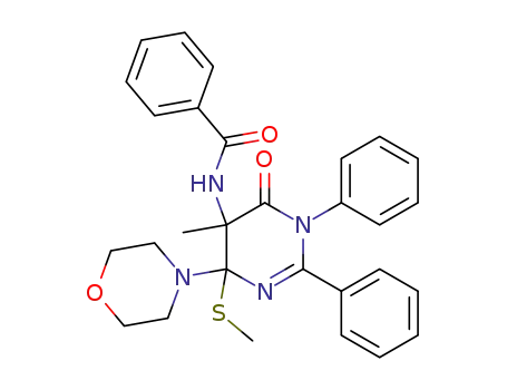 5-benzoylamino-1,2-diphenyl-5-methyl-4-methylthio-4-morpholino-1,4,5,6-tetrahydropyrimidin-6-one