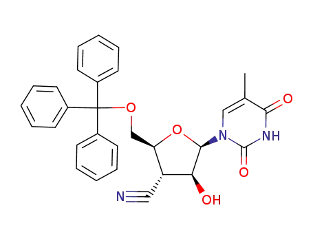 1-(3-cyano-3-deoxy-5-O-trityl-β-D-arabinofuranosyl)thymine