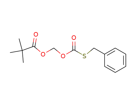 Molecular Structure of 133217-60-4 (2,2-Dimethyl-propionic acid benzylsulfanylcarbonyloxymethyl ester)