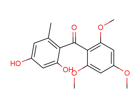 Molecular Structure of 76631-09-9 (Methanone, (2,4-dihydroxy-6-methylphenyl)(2,4,6-trimethoxyphenyl)-)