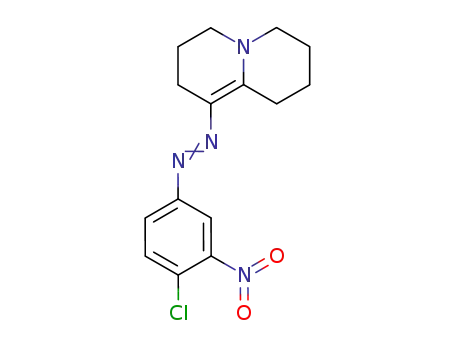 Molecular Structure of 134504-14-6 ((4-Chloro-3-nitro-phenyl)-(3,4,6,7,8,9-hexahydro-2H-quinolizin-1-yl)-diazene)