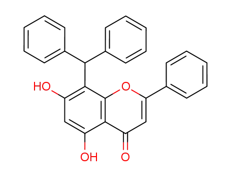 Molecular Structure of 98498-17-0 (5,7-dihydroxy-8-(diphenylmethyl)flavone)