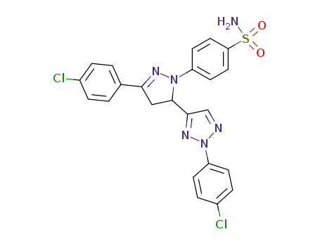 4-{3-(4-Chloro-phenyl)-5-[2-(4-chloro-phenyl)-2H-[1,2,3]triazol-4-yl]-4,5-dihydro-pyrazol-1-yl}-benzenesulfonamide