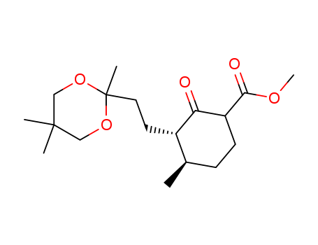 Cyclohexanecarboxylic acid, 4-methyl-2-oxo-3-[2-(2,5,5-trimethyl-1,3-dioxan-2-yl)ethyl]-, methyl ester