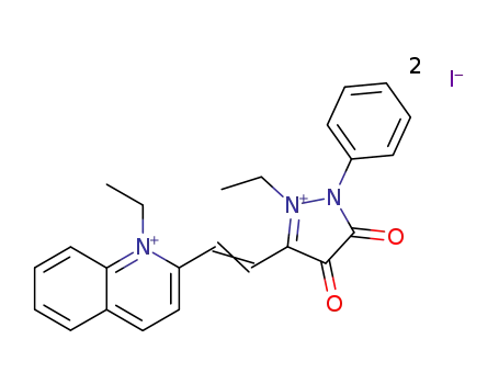 Quinolinium,
1-ethyl-2-[2-(2-ethyl-4,5-dihydro-4,5-dioxo-1-phenyl-1H-pyrazolium-3-yl)
ethenyl]-, diiodide