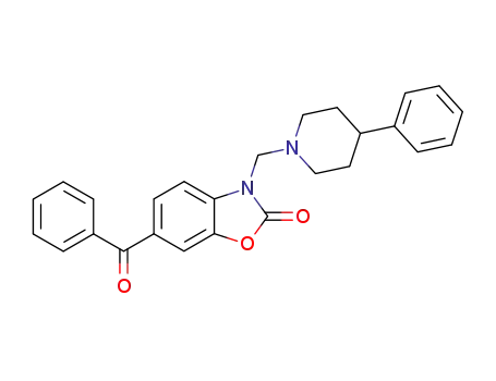 Molecular Structure of 104837-20-9 (2(3H)-Benzoxazolone, 6-benzoyl-3-((4-phenyl-1-piperidinyl)methyl)-)